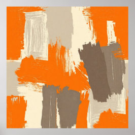 Fette orange Kunsthandstrich-Abstraktion  Poster