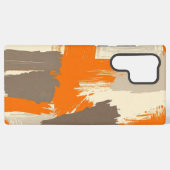 Fette orange Kunsthandstrich-Abstraktion Samsung Galaxy Hülle (Rückseite (Horizontal))