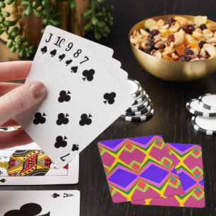 Fette Orchidee und goldene abstrakte retrogeometri Spielkarten