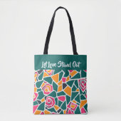 Fette Outline Rose Liebe - Lass Liebe heraussteche Tasche (Vorderseite)