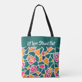 Fette Outline Rose Liebe - Lass Liebe heraussteche Tasche (Rückseite)