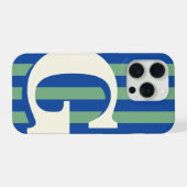 Fette personalisierte Initiale, blau und grün gest iPhone Hülle (Rückseite (Horizontal))