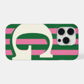 Fette personalisierte Initiale, grün und rosa gest iPhone Hülle (Rückseite (Horizontal))