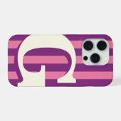 Fette personalisierte Initiale, lila und rosa Stre iPhone Hülle (Rückseite (Horizontal))