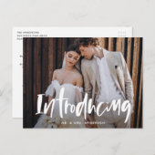 Fette Pinselschrift Einführung in die Hochzeitsfei Postkarte (Vorne/Hinten)