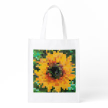 Fette Pixel-Art-Sonnenblume in Gelb und Grün