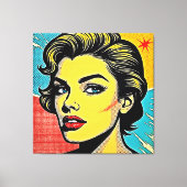 Fette Pop-Art-Frau definiert Leinwanddruck (Vorderseite)