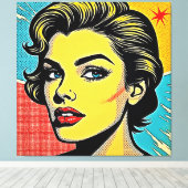 Fette Pop-Art-Frau definiert Leinwanddruck (Insitu (Holzboden))