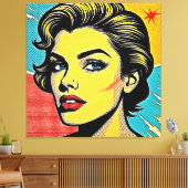 Fette Pop-Art-Frau definiert Leinwanddruck (Insitu (Wohnzimmer))