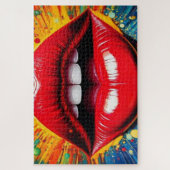 Fette Pop-Art-Lippen Leinwand Puzzle (Vertikal)