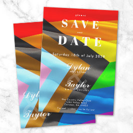 Fette Pride-Flag-Typografie Hochzeit Save-the-Date