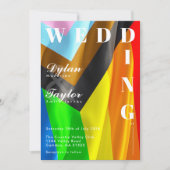 Fette Pride-Flag-Typografie LGBTQ-Hochzeit Einladung (Vorderseite)
