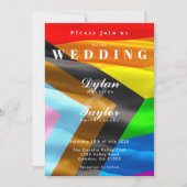 Fette Pride-Flaggentypografie Schwule Hochzeit Einladung (Vorderseite)
