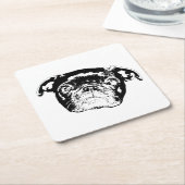 Fette Pug-Linien-Untersetzer Rechteckiger Pappuntersetzer (angewinkelt)