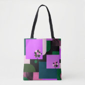 Fette purpurfarbene botanische Geometrie Tasche (Vorderseite)
