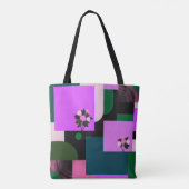 Fette purpurfarbene botanische Geometrie Tasche (Rückseite)