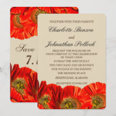 Fette Red Poppy Blume Hochzeit Save The Date (Vorne/Hinten)