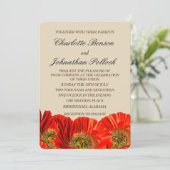 Fette Red Poppy Blume Hochzeit Save The Date (Stehend Vorderseite)