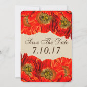 Fette Red Poppy Blume Hochzeit Save The Date (Rückseite)
