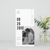 Fette redaktionelle Hochzeit Save The Date Foto  (Stehend Vorderseite)