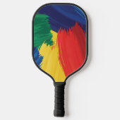 Fette Regenbogen-Pinselstriche Pickleball Schläger (Rückseite)