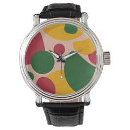 Fette Retro-Abstrakt-Formen-Muster Armbanduhr