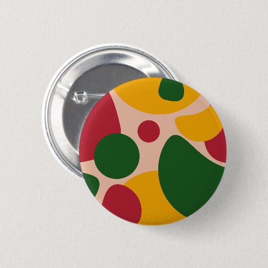 Fette Retro-Abstrakt-Formen-Muster Button (Vorne & Hinten)