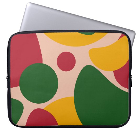 Fette Retro-Abstrakt-Formen-Muster Laptopschutzhülle (Vorderseite)