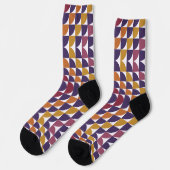 Fette Retro Circles Crew Socken | Farbige Geometri (Linkes Detail)