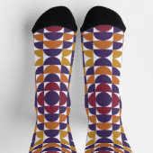 Fette Retro Circles Crew Socken | Farbige Geometri (Oben)