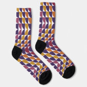 Fette Retro Circles Crew Socken | Farbige Geometri (Rechts)