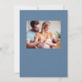 Fette Retro hallo niedliches blaues Foto Geburt Ankündigung (Rückseite)