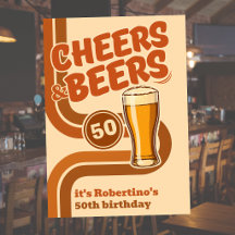 Fette Retro-Linie Prost & Bier 50. Geburtstag