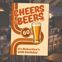 Fette Retro-Linie Prost & Bier 60. Geburtstag