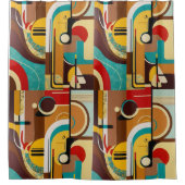 Fette Retro-Muster | Farben des Mittelalters Duschvorhang (Vorderseite)