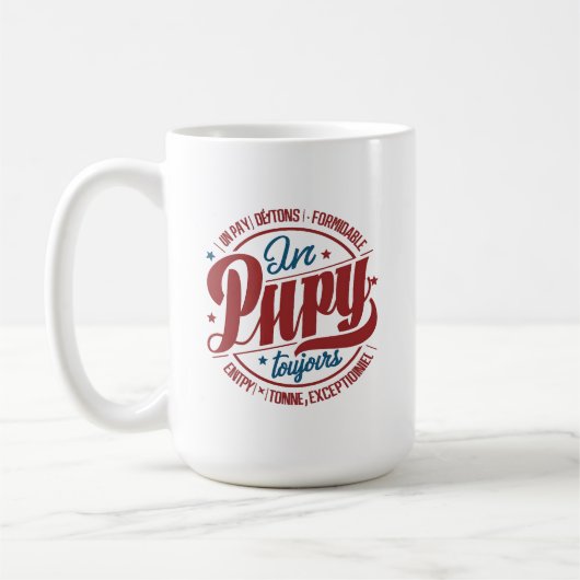 Fette Retro-Papy-Kreis-Typografie Kaffeetasse (Links)