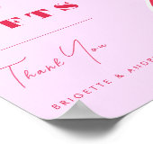 Fette Retro Wave Pink und Red Cards & Gifts Weddin Poster (Ecke)