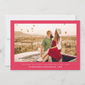 Fette Retro Wavy Curvy Streifen Rosa und Rote Hoch Einladung (Rückseite)