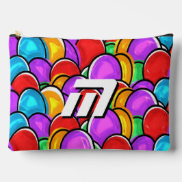 Fette Retro-Wellige Pop-Art-Individuelle Monogramm Zubehörtasche