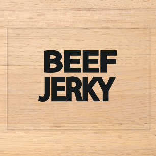 Fette Rindfleisch-Trockenfleisch-Typografie Acryleinladungen