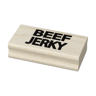 Fette Rindfleisch-Trockenfleisch-Typografie Gummistempel