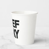Fette Rindfleisch-Trockenfleisch-Typografie  Pappbecher (Links)