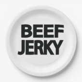 Fette Rindfleisch-Trockenfleisch-Typografie Pappteller (Vorderseite)