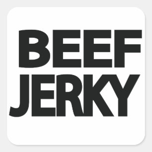 Fette Rindfleisch-Trockenfleisch-Typografie  Quadratischer Aufkleber