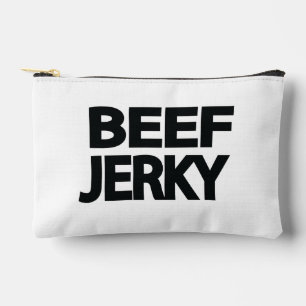 Fette Rindfleisch-Trockenfleisch-Typografie  Zubehörtasche