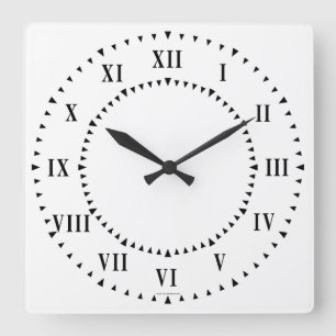 Fette römische Zahlen mit Führungskeilen Quadratische Wanduhr