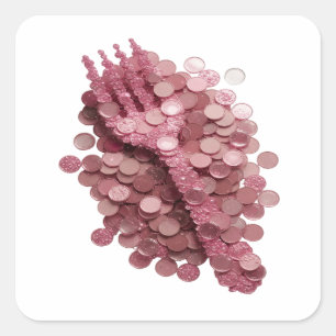 Fette rosa abstrakte Aufkleberdesign Quadratischer Aufkleber
