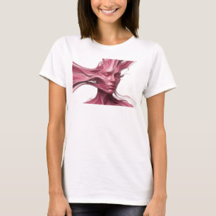 Fette rosa abstrakte Gesichtsaussage-Design T-Shirt