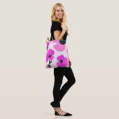 Fette rosa florale moderne Tote-Tasche Tasche (Am Model)