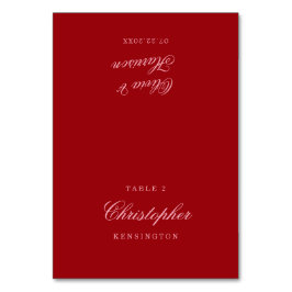 Fette Rosa Rote Minimalistische Schrift Hochzeitsp Tischnummer